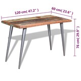 thumbnail of vidaXL Eettafel 120x60x76 cm massief gerecycled hout