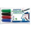 thumbnail of GIOTTO Pochette 4 marqueurs effaçables pointe ogive 7mm, Bleu, Rouge, Noir, Vert. Odeur neutre.