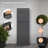 thumbnail of ML-Design Standbriefkasten Anthrazit 39,5×14,1×115 cm, Edelstahl, abschließbar mit 2 Schlüsseln, wetterfest, moderner Postkasten freistehend