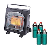 thumbnail of Tragbarer Gasheizer 1700W Keramik + 4 Gaskartuschen Thermoelement ODS Angeln INTEC