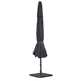 thumbnail of Sonnenschirm Meran Pro, Gastronomie Marktschirm mit Volant Ø 5m Polyester/Alu 28kg ~ anthrazit mit Ständer