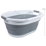 thumbnail of Intirilife faltbarer Wäschekorb aus Kunststoff und Silikon - 61.5 x 44 x 27 cm - platzsparend mit Griffen - 36L