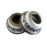 thumbnail of Rubinetto gruppo lavello a parete bronzato, vecchio ottone rosone con fiori