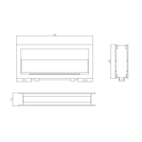 thumbnail of Lareira embutida a bioetanol, dupla face, 90x40 cm, MONTEFALCO 90