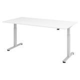 thumbnail of bümö elektrisch höhenverstellbarer Schreibtisch weiß 200x100 cm, Gestell: Silber - Büroschreibtisch höhenverstellbar elektrisch, elektrischer