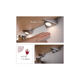 thumbnail of Paulmann Éclairage sous-meubles LED 3x2,8W 140x110mm 3x170lm 230/12V carré Acier brossé 93572