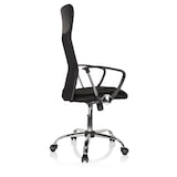 thumbnail of Bürostuhl Chefsessel Schreibtischstuhl PURE NET Netzstoff / Kunstleder schwarz Chrom hjh OFFICE