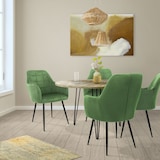 thumbnail of ECD Germany – Esszimmerstühle 4er Set – Hellgrün Samt | mit Armlehnen, Metallbeine, ergonomisch gepolstert