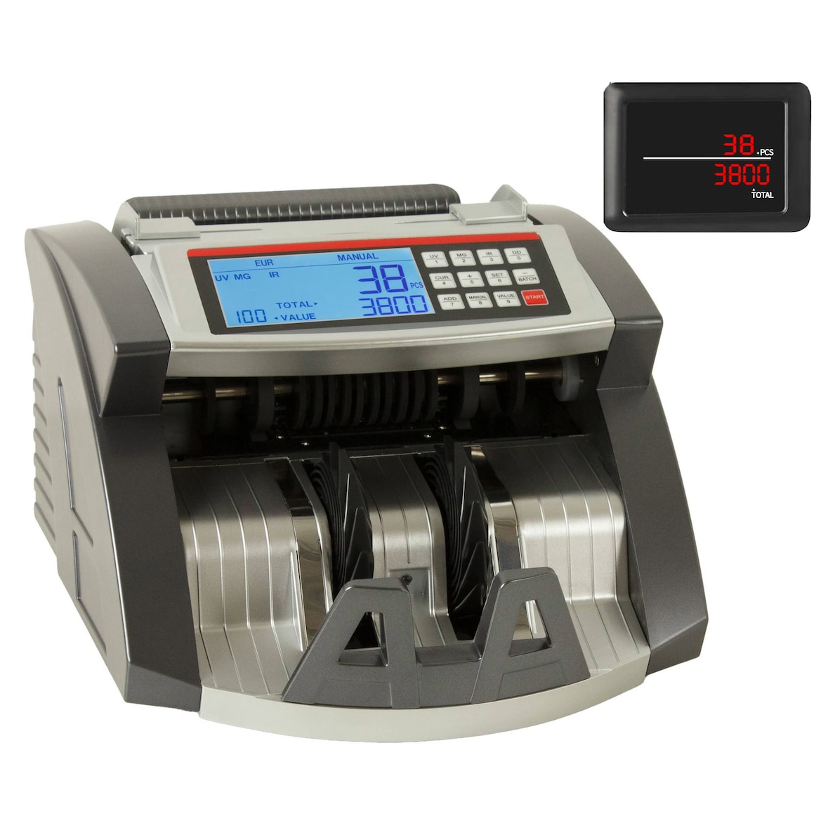 Geldzählmaschine Banknotenzähler Wertzähler für Einzelsorten SR3800 Securina24