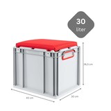 thumbnail of PROREGAL Eurobox NextGen Seat Box Rot | HxBxT 36,5x30x40cm | 30 Liter | Griffe geschlossen | Eurobehälter, Sitzbox, Transportbox, Transportbehälter