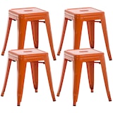 thumbnail of Lot de 4 tabourets bas au style industriel Armin en métal Orange