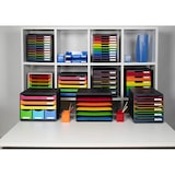thumbnail of Exacompta 221098D 1x THE BOX, ladenbox met 5 open laden voor DIN A4+ documenten, harlekijn-transparant