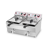 thumbnail of Fritadeira Industrial elétrica Dupla 10L+10L com Tampa e Torneira de saída