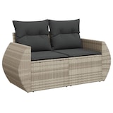 thumbnail of vidaXL 9-tlg. Garten-Sofagarnitur mit Kissen Hellgrau Poly Rattan