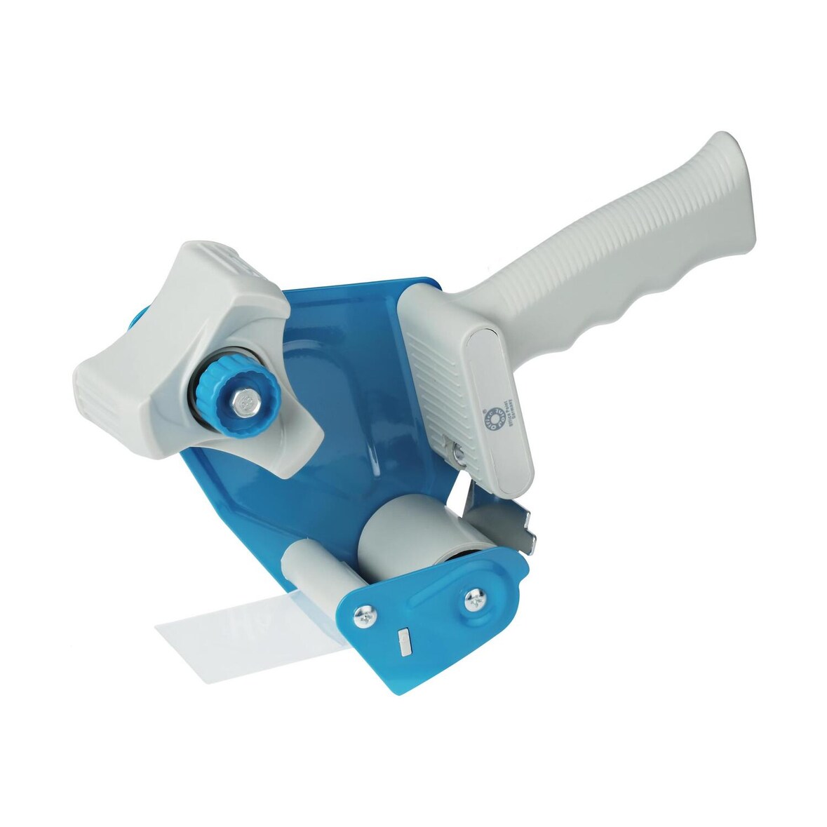 VEPATIM 3 Handabroller grau/blau mit Andrucklasche & Rollenbremse für 50mm x 66m Packband