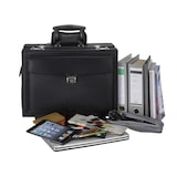 thumbnail of Alassio Trolley Aktenkoffer Pilotenkoffer Businesskoffer schwarz mit Fächertasche ROCCA II 45034