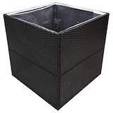 thumbnail of vidaXL Pflanzkübel Schwarz 80x80x80 cm Poly Rattan