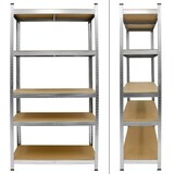 thumbnail of ECD Germany 2er Set Werkstattregal Schwerlastregal - 200x100x50 cm - Metall verzinkt - belastbar bis 750kg - 5 MDF-Platten - Lagerregal Steckregal