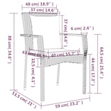 thumbnail of HELLOSHOP26 - 7 piezas ratán gris muebles de comedor de jardín y cojines 02_0014902