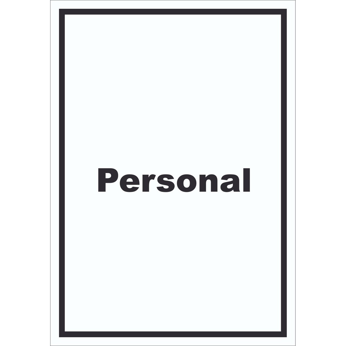 Personal Schild mit Text hochkant A3 Rückseite selbstklebend