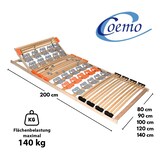 thumbnail of Coemo KombiFlex Federleisten-Tellerlattenrost Kopfteil verstellbar 90x200 cm