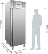 thumbnail of GastroHero Tiefkühlschrank ELINE 650 GN 2/1 Monoblock – 605 L, Edelstahl, -22 bis -18 °C, energieeffizient, Umluftkühlung