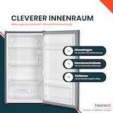 thumbnail of homeX Kühlschrank ohne Gefrierfach, Vollraumkühlschrank klein - 88 Liter, Tischkühlschrank freistehend, silber, CS1016-S