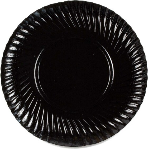 MONOUSO - Pappteller Rund Schwarz 25cm (100 Stück)