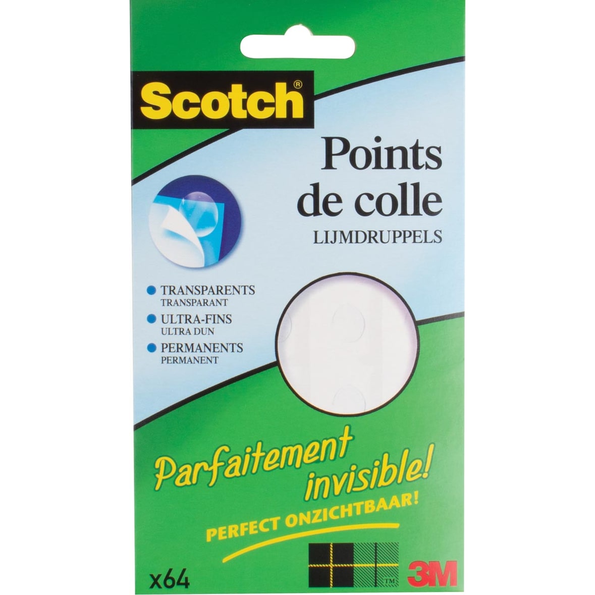 SCOTCH Pochette de 64 pastilles invisible dots