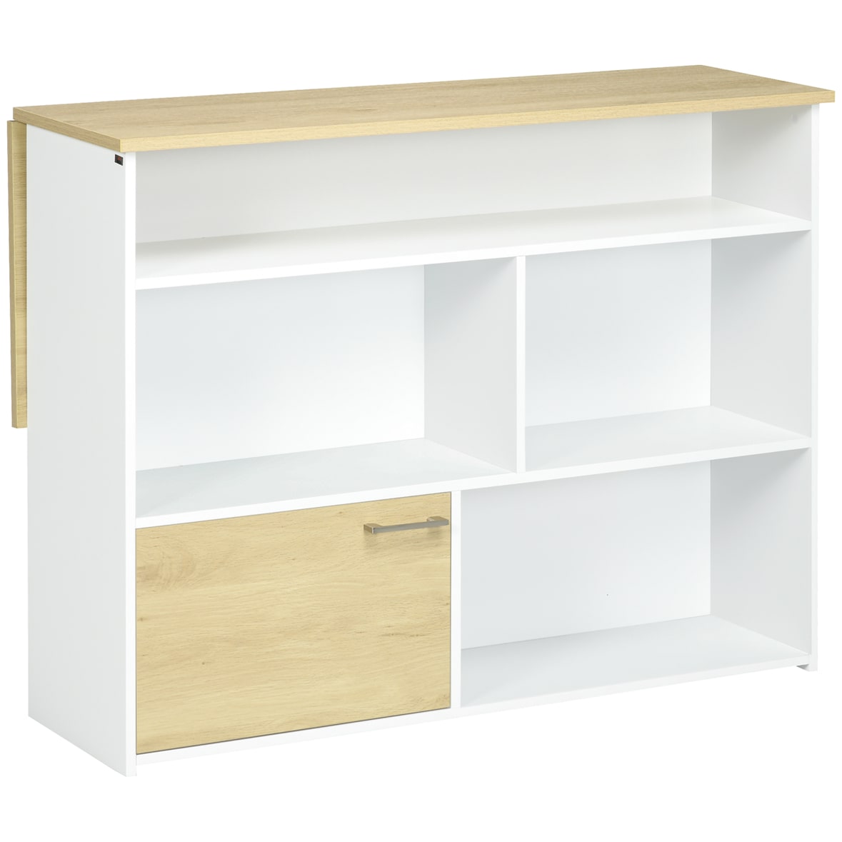 HOMCOM Tavolo da Bar da 2 Persone con 4 Ripiani Aperti e Armadietto