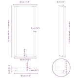 thumbnail of Helloshop26 - Juego de 2 patas para mesa de bar en forma de U 40 x 110-111 cm estética moderna con niveladores ajustables acero 02_0057481