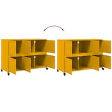 thumbnail of Helloshop26 - Buffet bahut commode armoire meuble de rangement organisateur cuisine salle de séjour salon jaune moutarde 100,5 x 39 02_0035684
