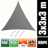 thumbnail of UV Sonnensegel 3x3x3 m HDPE Dreieck Sonnenschutz Überdachung Balkon Garten Grau