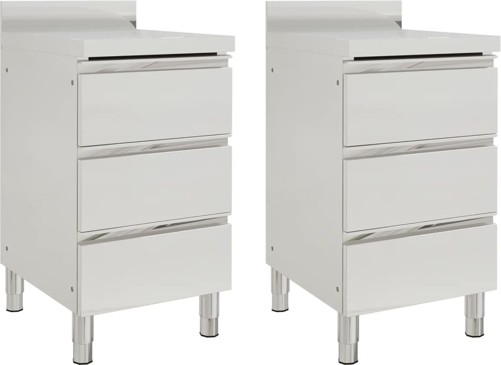 Helloshop26 - Conjunto de 2 armários de cozinha comercial com 3 gavetas ...