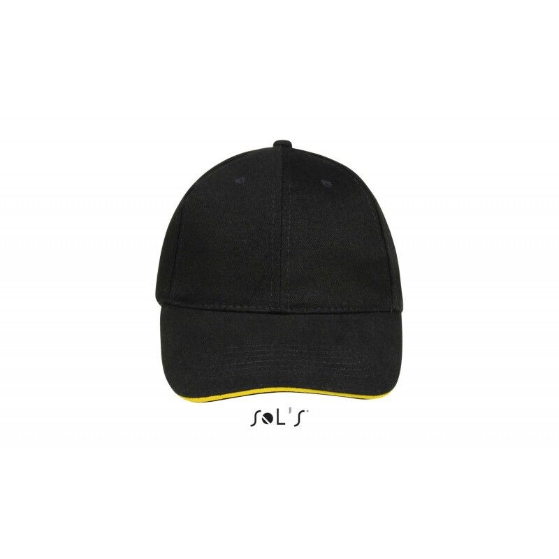 Sol's - Casquette 6 panneaux BUFFALO Noir / Jaune Taille Unique