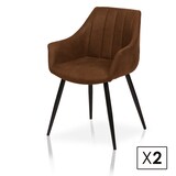 thumbnail of Pack de 2 sillas de comedor estilo industrial color Marrón Avellana. Modelo Renata