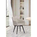 thumbnail of SIT Möbel 2er-Set Armlehnstuhl | Bezug Strukturstoff | Gestell Metall | B 55 x T 49 x H 82 cm | beige – schwarz