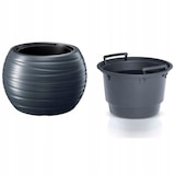 thumbnail of Prosperplast - Runde Pflanztöpfe mit Reservoir 36L Maze aus Kunststoff in Anthrazit 43,6 x 43,6 x 29,9 cm