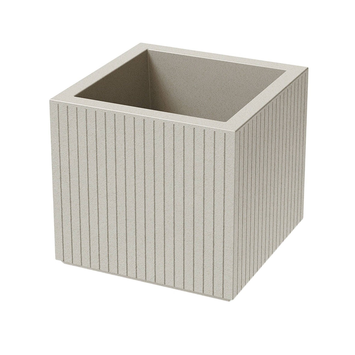 WellHome - Blumentopf aus Rotationsgeformtes Polyethylen 24L Ø40x36cm in farbe Sandweiß - Coro Square