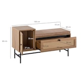 thumbnail of Schuhbank mit Sitzfläche 100x60x38 cm Garderobenbank Eiche-Dekor, Sitzbank Rattan Klein Gepolstert, Bank Schmal Flur mit Stauraum, Flurbank Flurmöbel