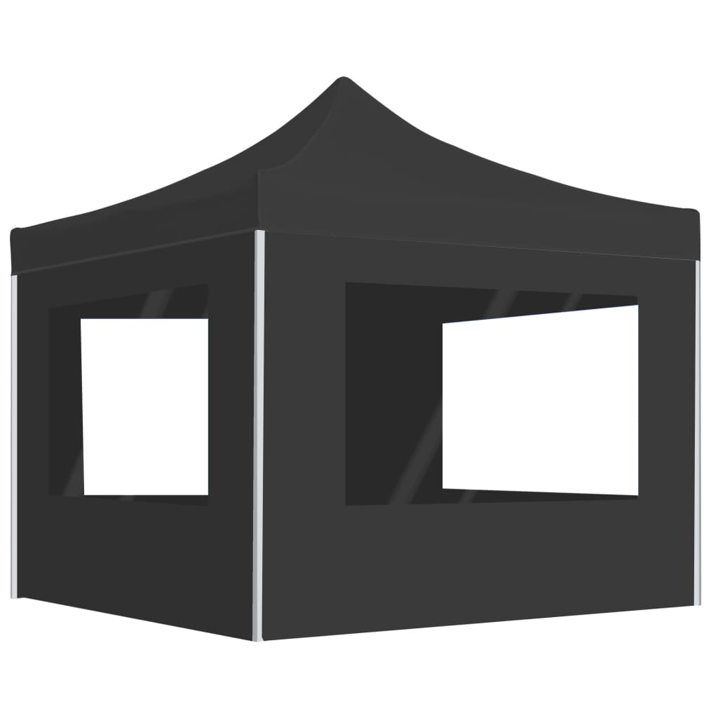 vidaXL Partytent inklapbaar met wanden 2x2 m aluminium antraciet