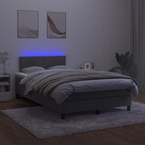 thumbnail of vidaXL Boxspringbett mit Matratze & LED Dunkelgrau 120x200 cm Samt