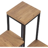 thumbnail of Metalen Plantentafel met Houten Etagères - 34 x 34 x 67 cm - Plantenrek - Tuin Etagere - Plantenzuil - Vierkant