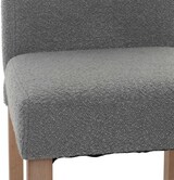 thumbnail of 4er-Set Esszimmerstuhl Littau, Stuhl Küchenstuhl Hochlehner, Stoff/Textil Bouclé Holz ~ grau, naturfarbene Beine