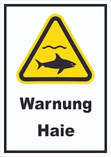 thumbnail of Schild Warnung Haie A6 Rückseite selbstklebend