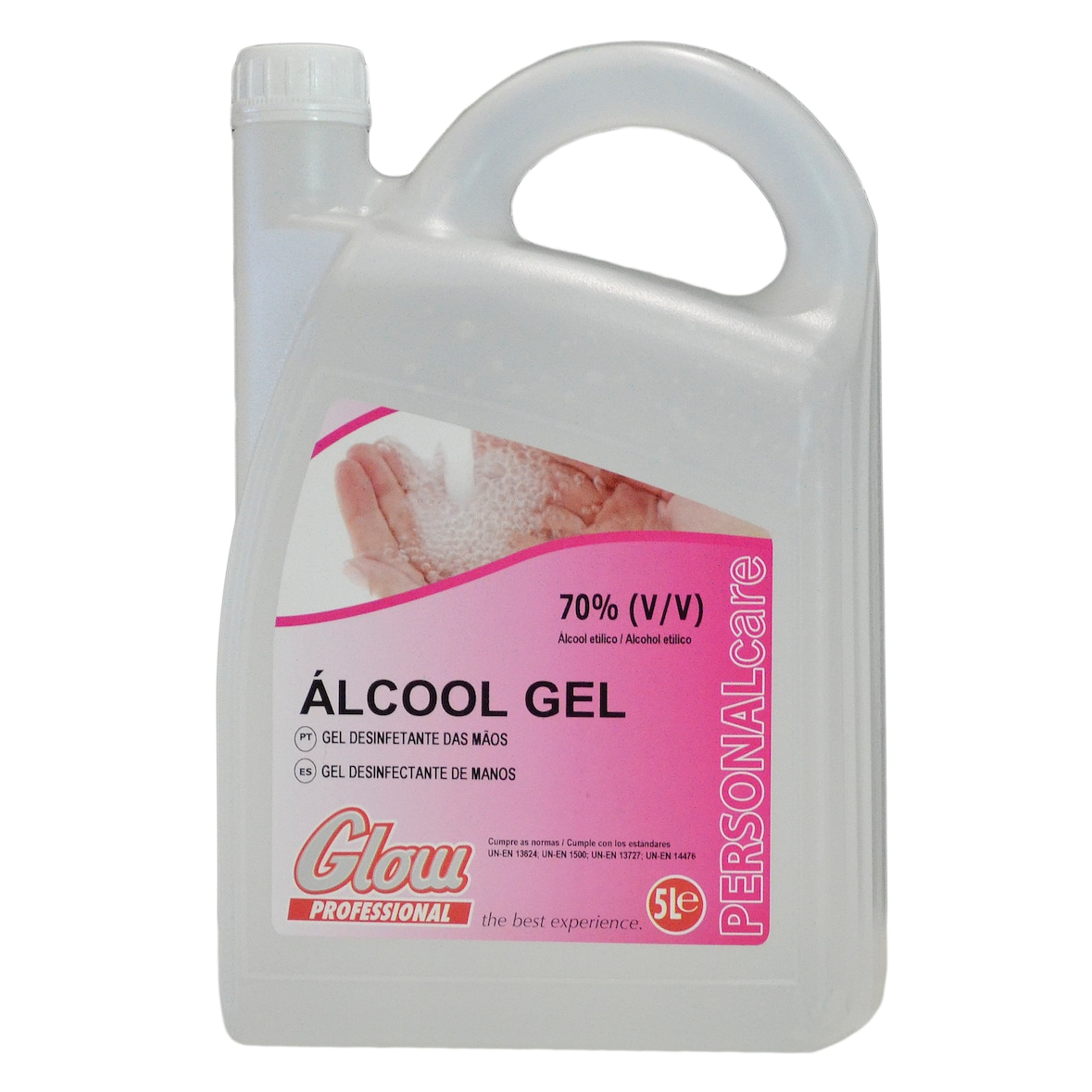Glow Professional - Álcool gel - Gel desinfetante de mãos - 5L