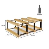thumbnail of PROREGAL Modulares Weinregal VINOTECA MOD METAL | HxBxT 12,5x32,5x24,5cm | 3x1 Flaschen | Massives Kiefernholz | Braun geölt | Flaschenregal