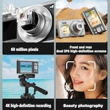 thumbnail of Appareil Photo Numérique 4K HD 60MP Double Écran Zoom Optique 10x Stabilisation Argent YONIS