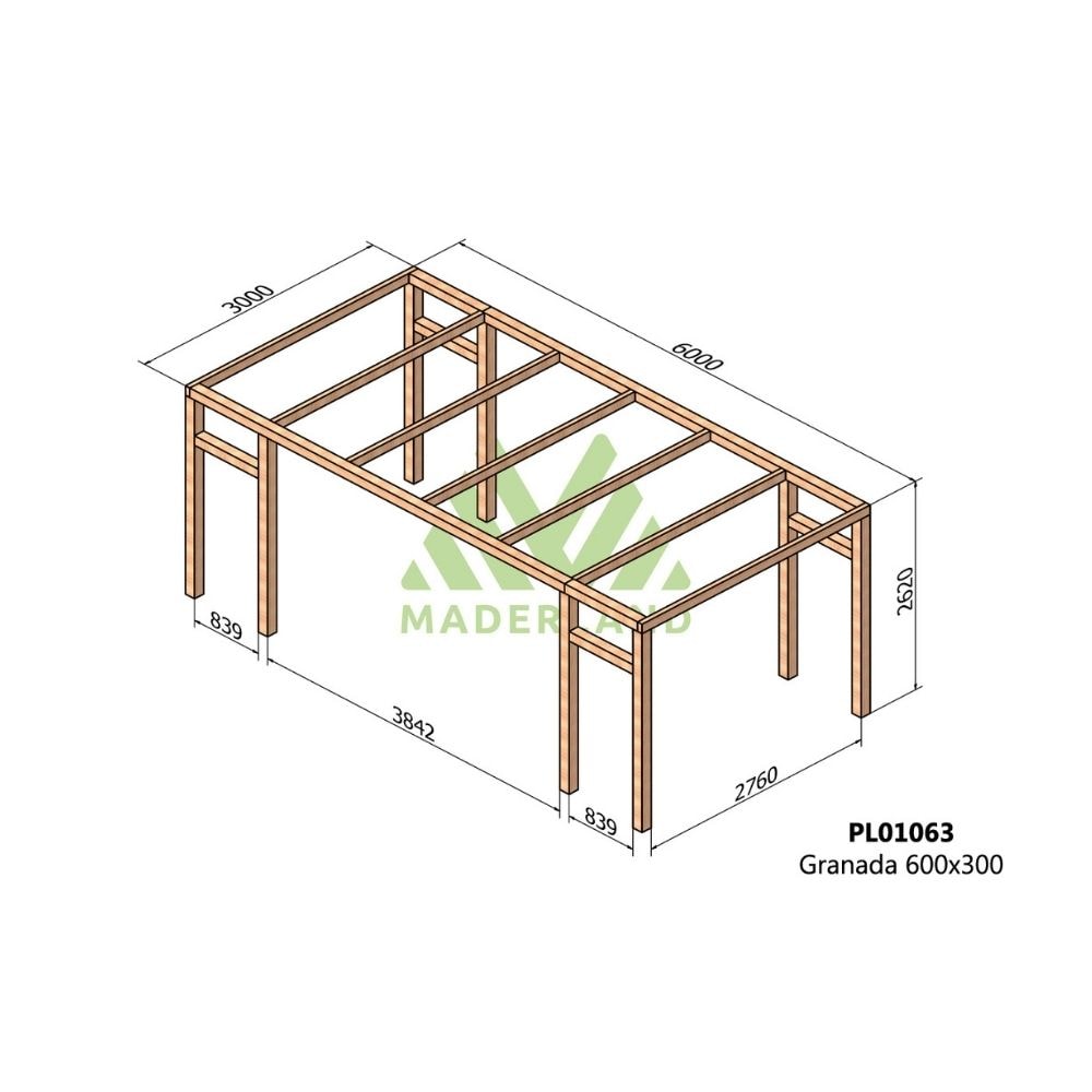Pérgola de Madera Laminada Granada (Maderland) - Gardeneas