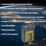thumbnail of Akku 4,5Ah 6V kompatibel 3-FM-4 20HR 3 FM 4 3FM4 AGM Blei Batterie